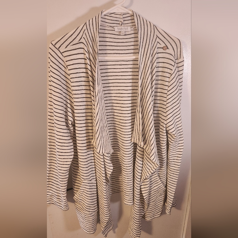 Habitat Black and White Striped Cardigan